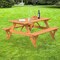 Gardenised A-Frame Outdoor Patio Deck Garden Picnic Table, Stained QI003905.ST - alternate 3